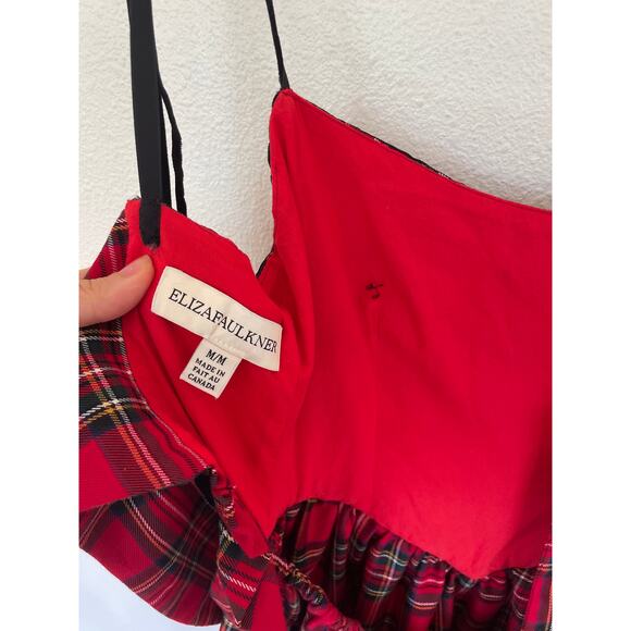 Eliza Faulkner Tessa Dress Red Plaid Size Medium - Picture 7 of 8